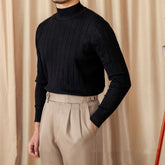 Italian Long Sleeve Mock Neck Sweater Trendy For Men